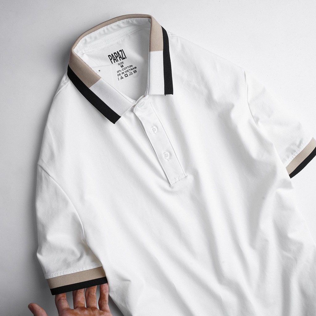 Áo thun Polo nam cổ bẻ phối bo viền màu 100% chất Cotton thoáng mát, style basic - PAPAZI | BigBuy360 - bigbuy360.vn