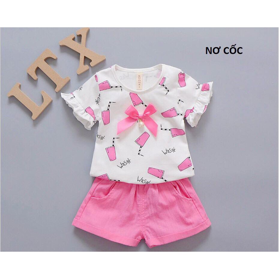 Bộ đồ nơ cốc cho bé gái