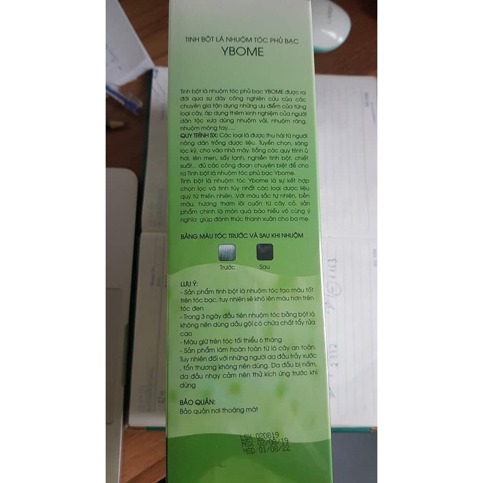 Thuốc Nhuộm Tóc Thảo Dược Phủ Bạc Tại Nhà Màu Nhuộm Tóc Đen, Nâu Được Làm Từ Bột Lá Nhuộm Tóc Tự Nhiên Ybome | BigBuy360 - bigbuy360.vn