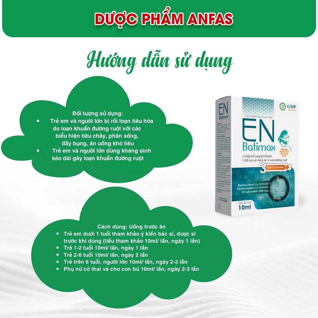 Men vi sinh cho bé và người lớn, En Batimax Anfas , cải thiện tiêu hóa, tăng hấp thu