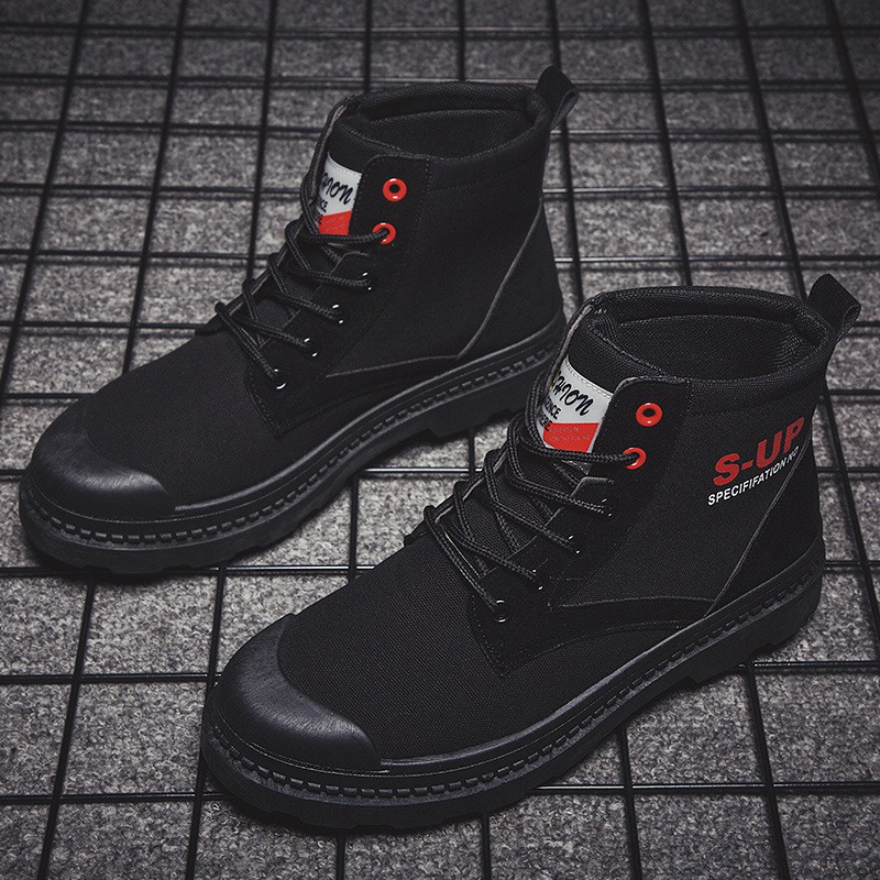 Giày Bốt Martin Vải Canvas Cổ Cao Phong Cách Retro Thời Trang Thu Đông Cho Nam 2021 | BigBuy360 - bigbuy360.vn