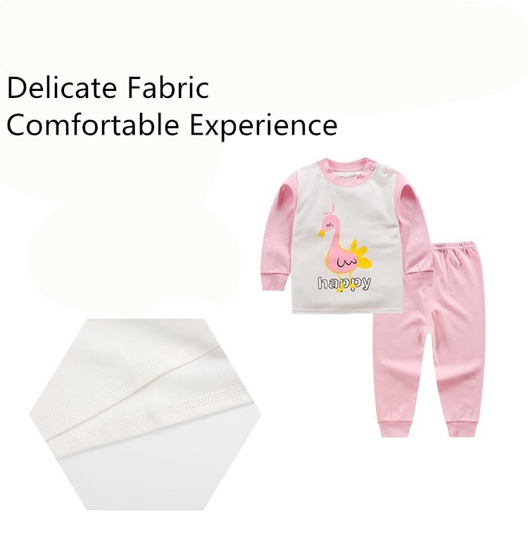 Bộ đồ ngủ vải cotton nhỏ nhắn thời trang thu đông cho bé