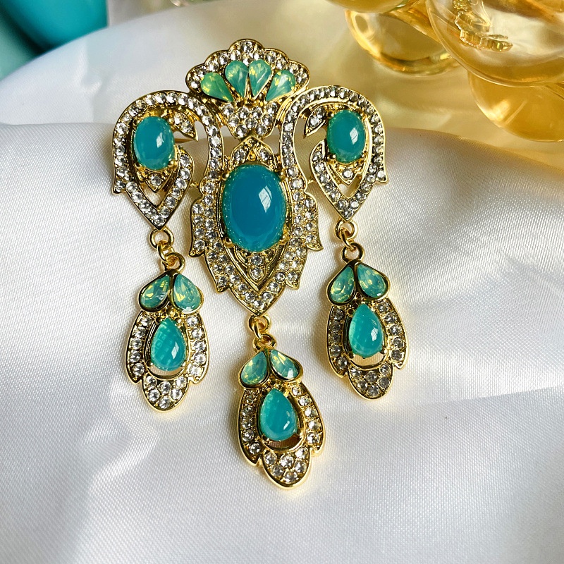 Huy Hiệu Cài Áo Hình Cung Điện Đính Pha Lê Phong Cách Baroque Chất Lượng Cao Dành Cho Nữ