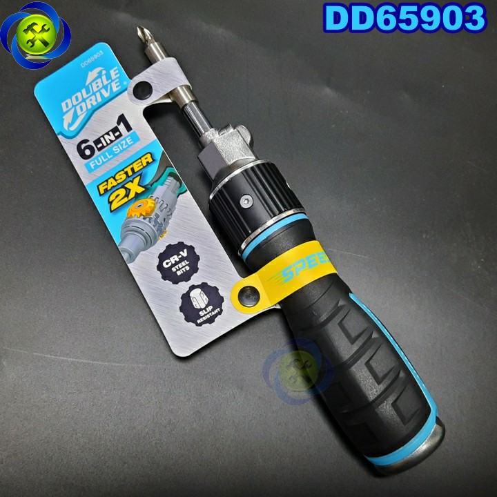 Tua vít đổi đầu 6 trong 1 full size nhân đôi tốc độ Double Drive DD65903