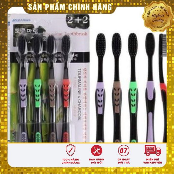 Set 1 vỉ 4 bàn chải than tre hoạt tính Hàn Quốc