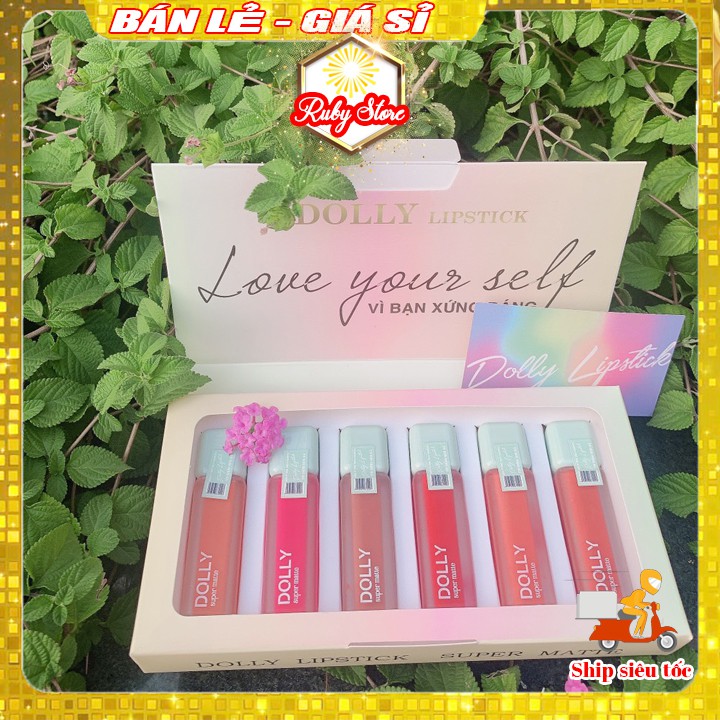Son cao cấp DOLLY SUPER MATTE  Combo 2 -5 cây tự chọn,siêu lì, bền màu,không chì, 10 màu hot trend 2021 cao cấp