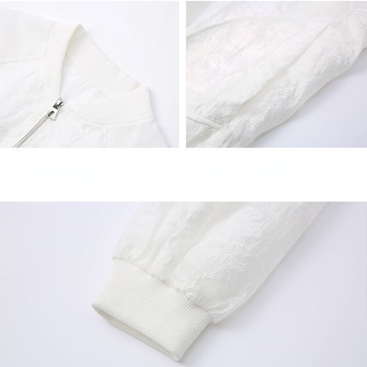 Áo Khoác Lưới Mỏng Nhẹ Thoáng Khí Chống Nắng Màu Trắng Thời Trang Mùa Hè Cho Nữ