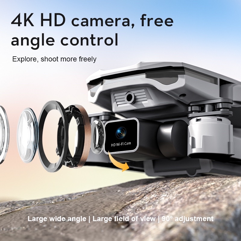 Flycam XT1 cảm biến vật cản, có 2 camera 4k,pin trâu