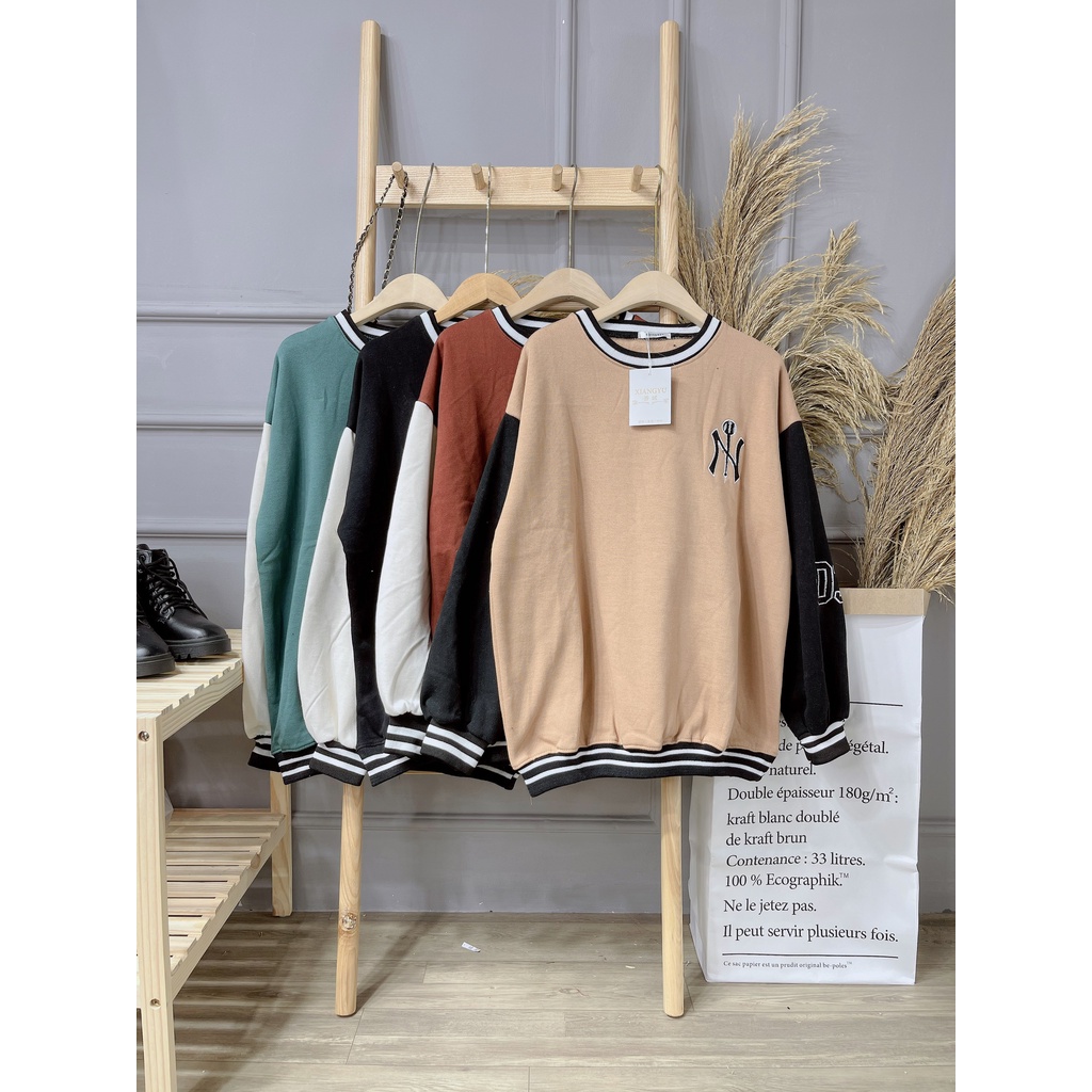 Áo nỉ quảng châu chữ N thêu pha màu