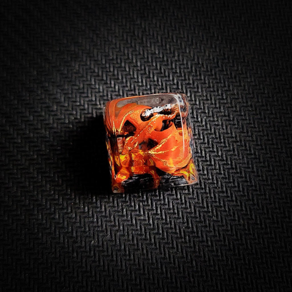 Keycap Mythical Fire dragon - keycap lẻ - keycap anime - keycaps xuyên sáng - keycap resin epoxy