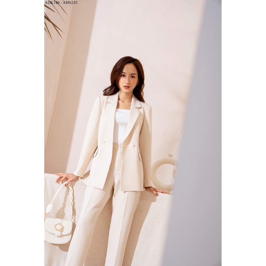 TIIN STORE Áo blazer cổ 2 ve túi cơi 2 khuy bọc by Tiin