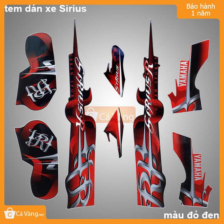 Tem xe máy Yamaha Sirius loại 3 Lớp - màu ĐỎ ĐEN năm 2011