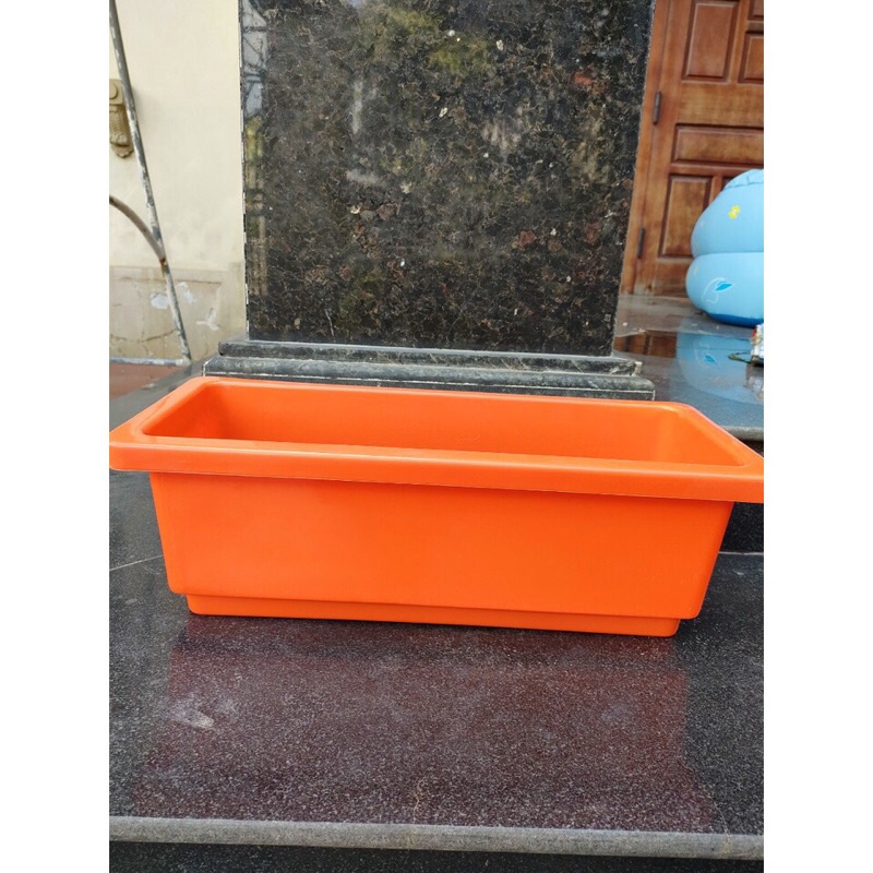 combo 5 chậu nhựa dài thông minh size 48x20x16cm màu trắng