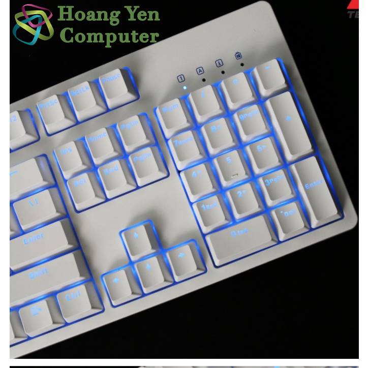 [WHITE] Bàn Phím Cơ E-Dra EK3104 ICE WHITE (Đèn Led Xanh, Chống Nước) - BH 2 Năm Chính Hãng - Hoàng Yến Computer