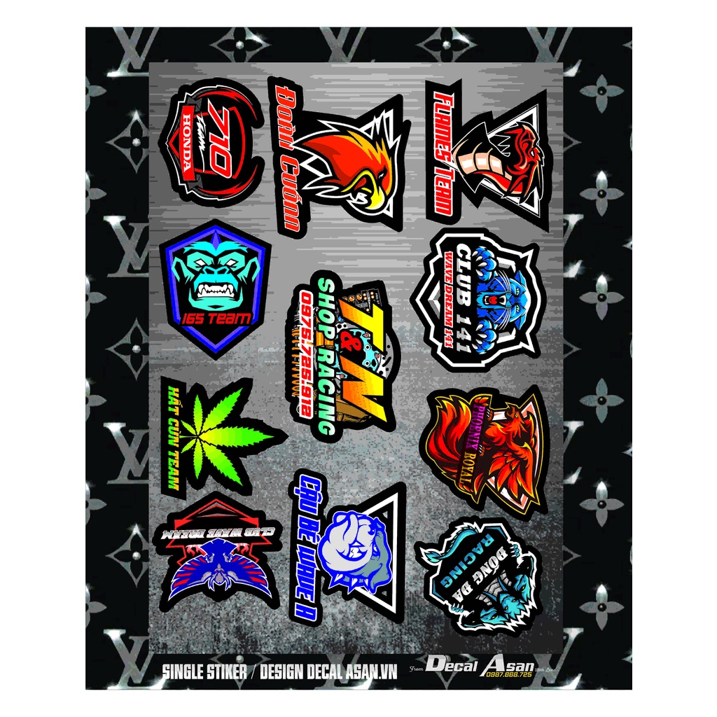Tem Logo Sticker Các Loại|Chọn Theo Mã|Chống Bay Màu,Chống Nước|Dán Mọi Địa Hình|9~16