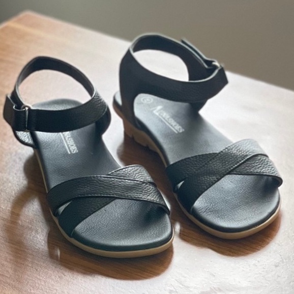 Dép sandal nữ đế bệt Lunashoes 6601 giày da bò thật mềm êm chân bảo hành 24 tháng