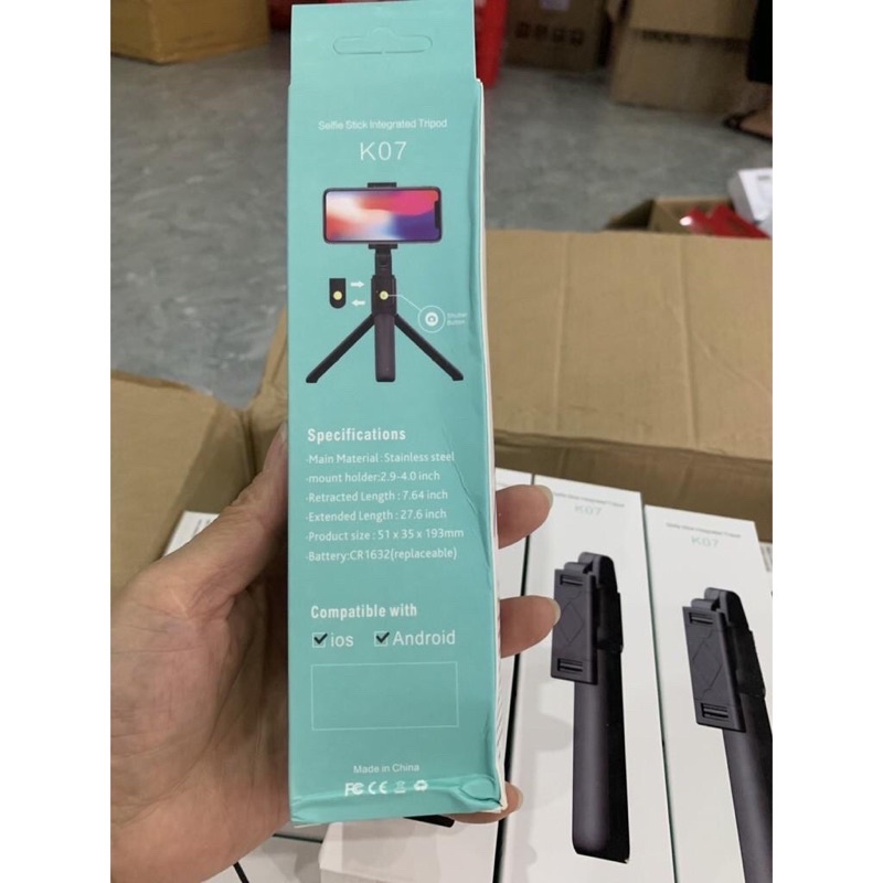 Gậy tự sướng bluetooth  3 chân Tripod K07 gậy selfie | BigBuy360 - bigbuy360.vn
