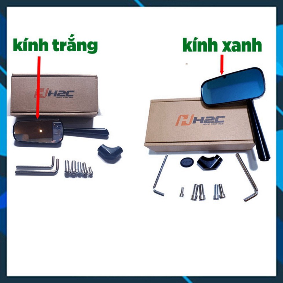 COMBO GƯƠNG H2C CHÍNH HÃNG + BỊT CHÂN GƯƠNG CHO SH VIỆT full box