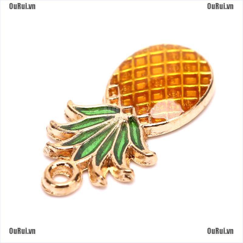 Set 10 Mặt Dây Chuyền Hợp Kim Tráng Men Hình Quả Dứa Dễ Thương