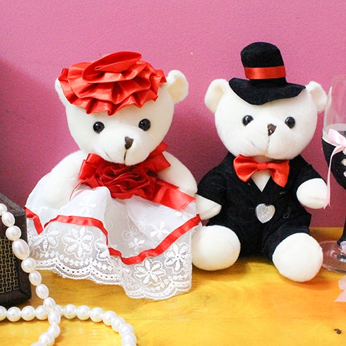 Gấu bông cặp đôi cô dâu chú rể trang trí nhà tiệc cưới sinh nhật quà tặng valentine lễ tình nhân độc lạ 2020