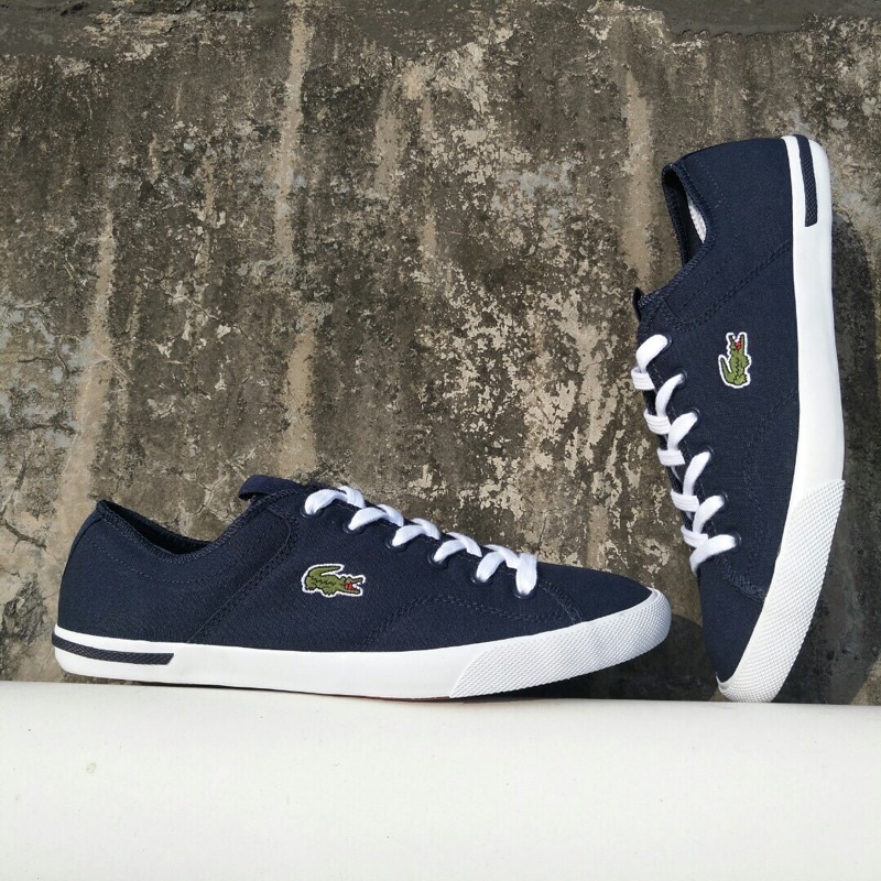 giày vải nam nữ miệng rộng ngắn cổ đế bệt lacoste