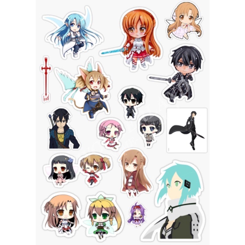 hình dán anime sword art online30-60 cái/ Sticker sword art online