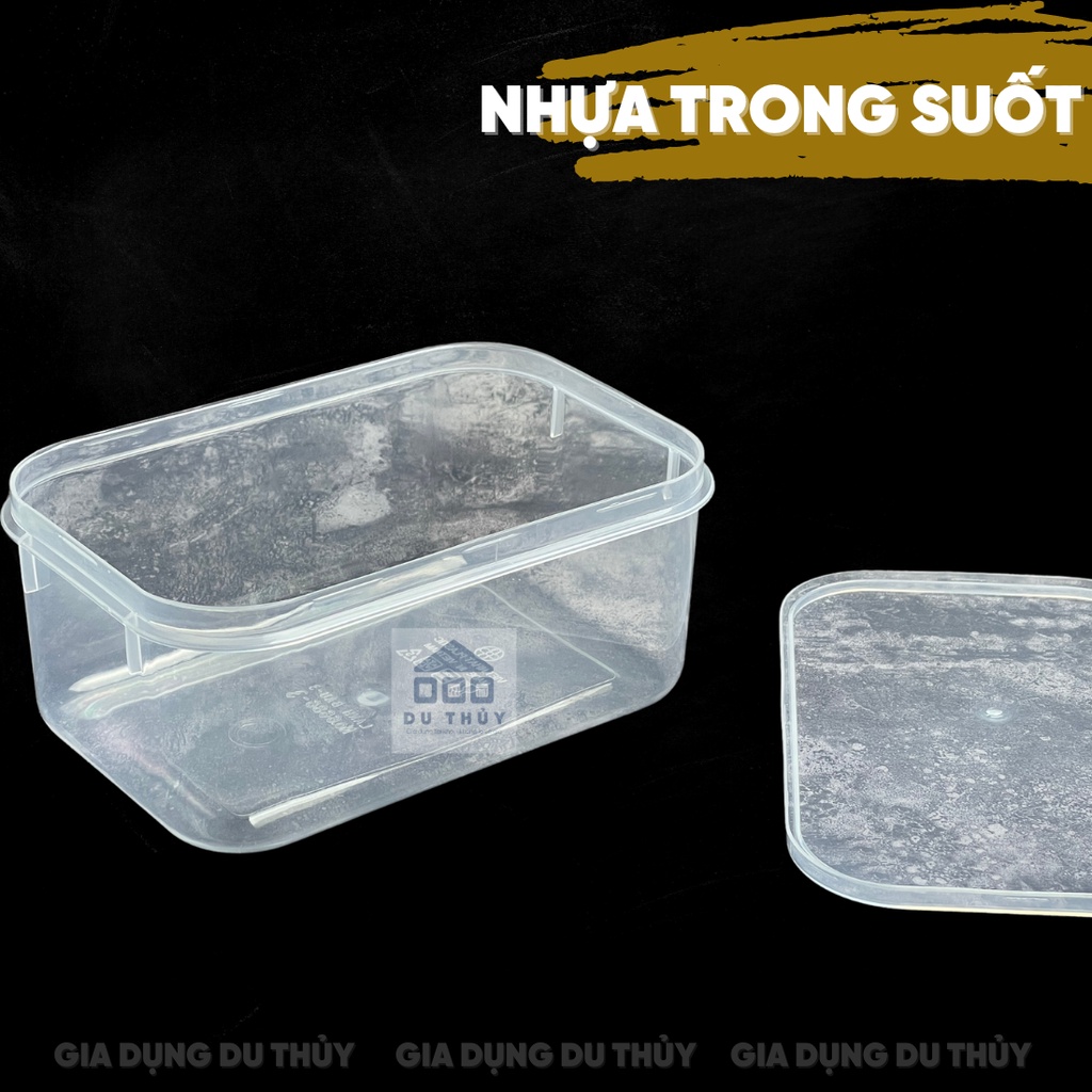 Bộ 5 hộp nhựa đựng thực phẩm Việt Nhật màu trắng trong 100% nhựa nguyên sinh đủ kích thước, thiết kế gọn cất giữ dễ dàng