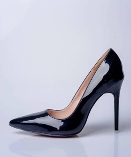 Cao gót đen bóng đế đỏ 9 cm