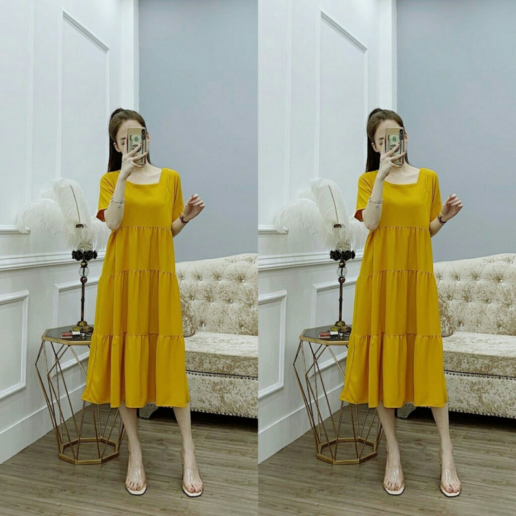 Đầm bầu đẹp dambauxinh-HA1550 Váy bầu thiết kế công sở freesize (40-65kg)