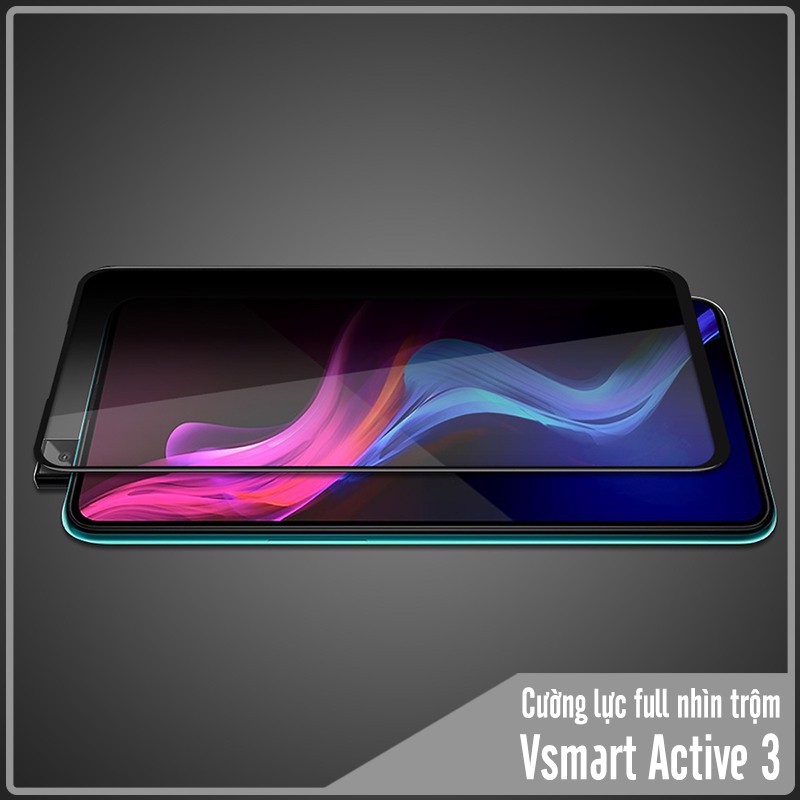 Kính cường lực cho Vsmart Active 3 chống nhìn trộm full viền đen