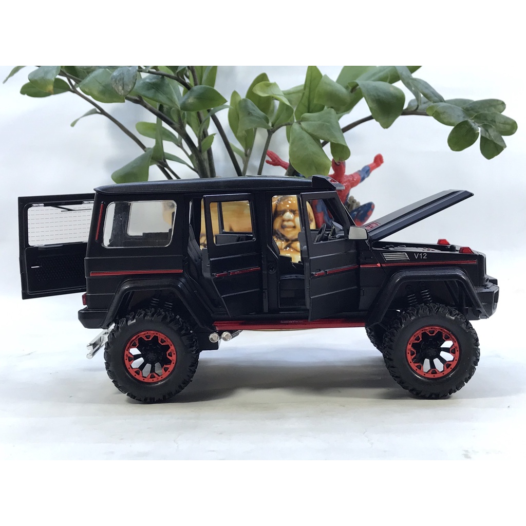 Mô hình xe ô tô Mercedes Benz G500 4x4 tỷ lệ 1:24 bằng hợp kim mô hình xe địa hình có giảm xóc có cửa sổ trời