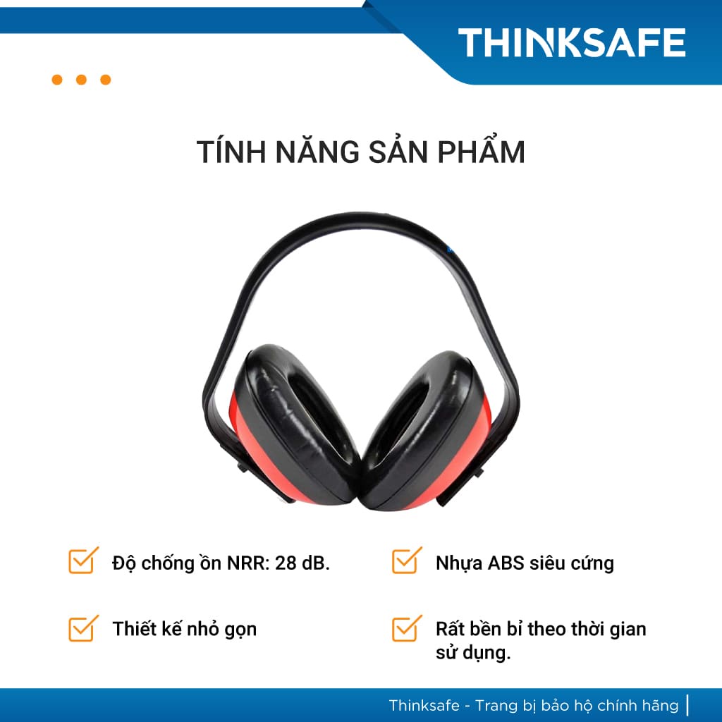 Chụp tai chống ồn SuperChing JE201 dùng trong môi trường nhiều tiếng ồn, nhẹ êm ái  - THINKSAFE