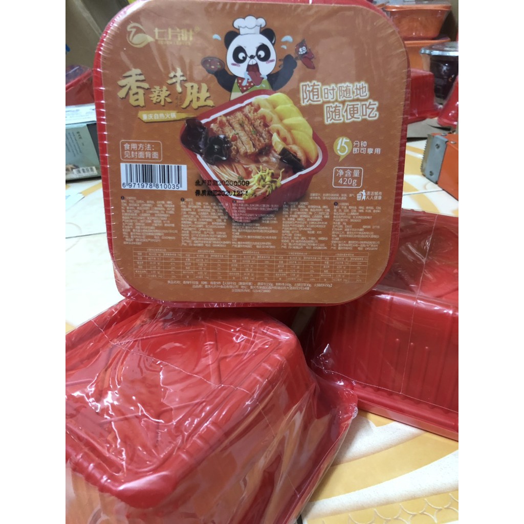 Lẩu tự sôi + cơm tự sôi hộp bẹp giá rẻ