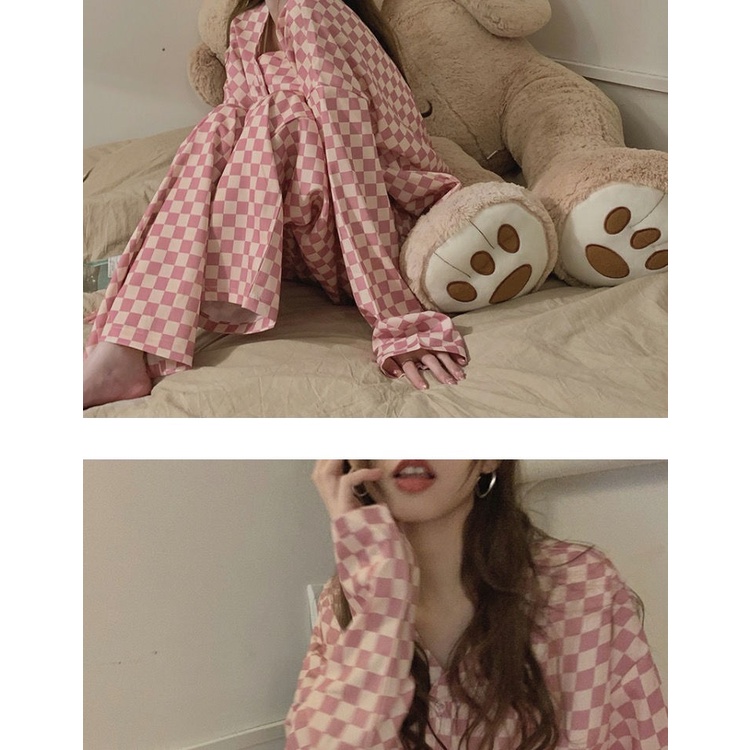 Bộ Đồ Ngủ Tay Dài Kẻ Sọc Xinh Xắn Cho Nữ