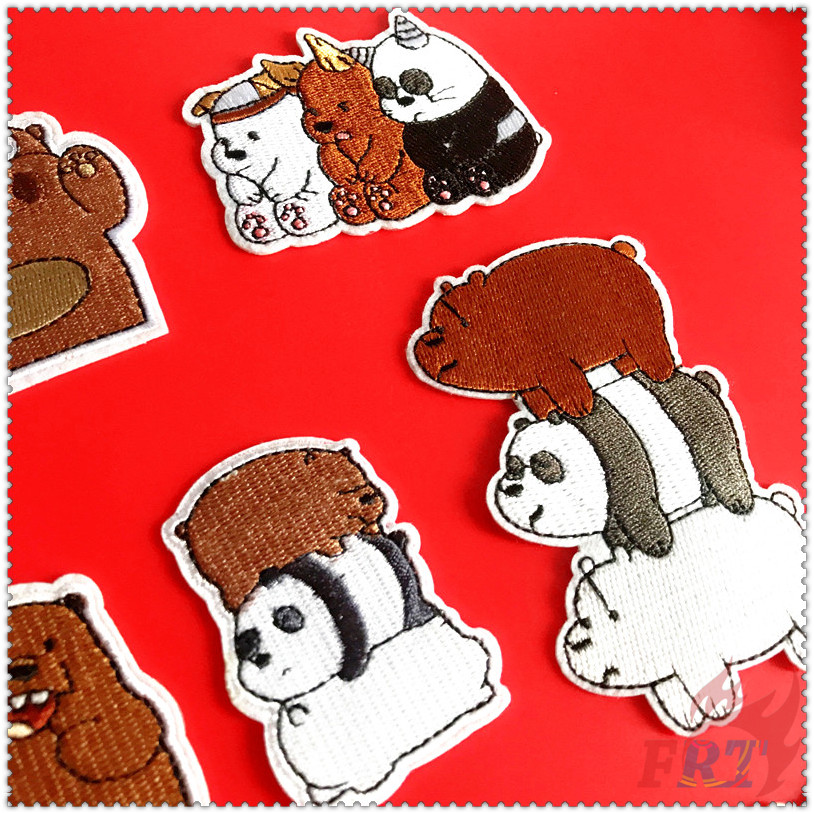 ✿ Sticker Ủi Thêu Hoạt Hình We Bare Bears ✿ 1 Sticker Ủi Thêu Hình Huy Hiệu