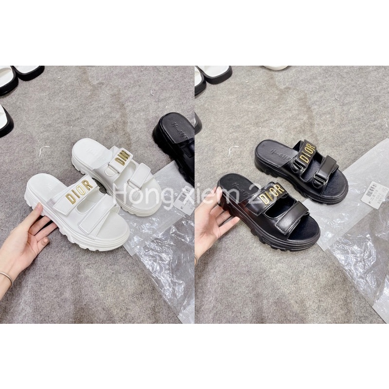 Dép lê 5CM  xuồng nâng đế cực xinh đế bánh mì. Mẫu Siêu HOT Chất Da Xin  Nhẹ Cao Cấp Chắc Chắn 2 Màu Trắng ( DO 5CM)