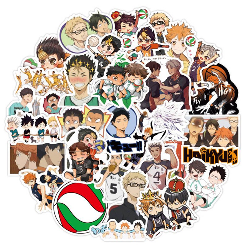 Set 50 Hình Dán Haikyuu Chống Thấm Nước Phong Cách Nhật Bản