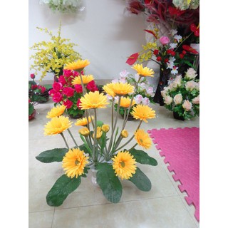 Hoa Vải-Cụm Hoa Đồng Tiền Vải Lụa Phủ Nhung Giá Sỉ