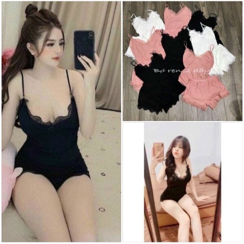 Sét bộ ngủ 2 dây phối ren sang chảnh cho mùa hè xinh tươi❣ | WebRaoVat - webraovat.net.vn