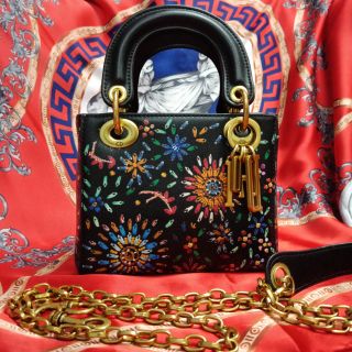 xả thanh lý Túi xách Dior Lady họa tiết