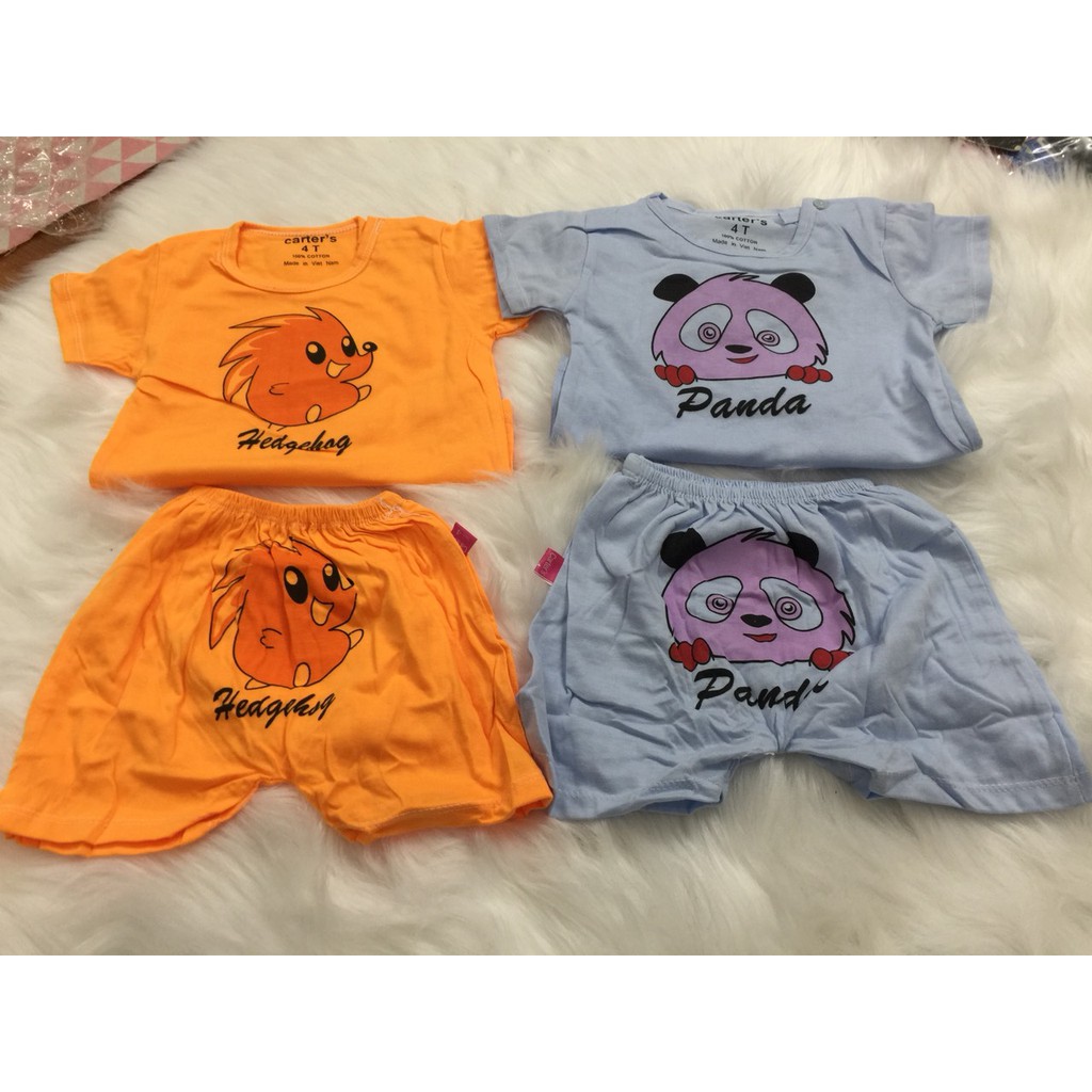 Bộ cộc tay MS Mombaby dễ thương cho bé trai, bé gái, bộ cộc tay cài vai cho bé