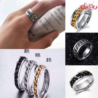 Nhẫn Đeo Tay Thép Titan Đính Kim Cương Giả Thời Trang Cho Nam Nữ