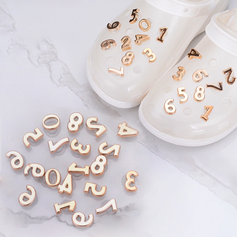 Phụ Kiện Khóa Số Trang Trí Giày Crocs Bằng Hợp Kim DIY