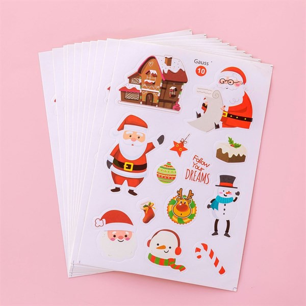 10 tờ Sticker dán Noel dễ thương - quà giáng sinh