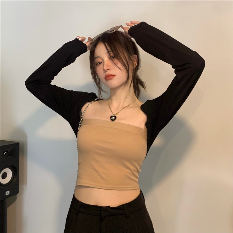 COZOK Set áo khoác cardigan dệt kim + áo sát nách thời trang nữ tính