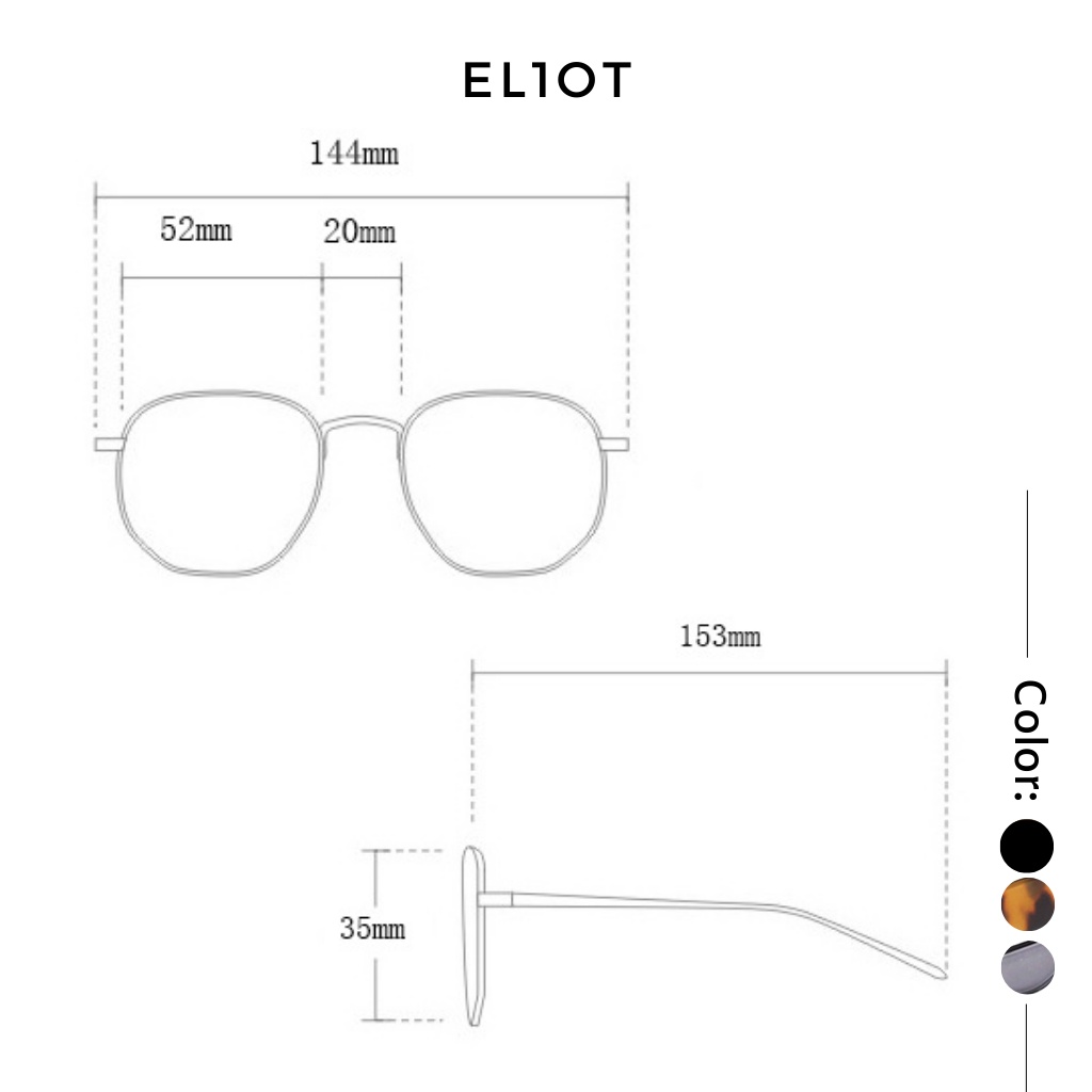Kính râm mắt mèo ELIOT kiểu dáng thời trang tròng kính chống tia UV400 phù hợp với cả nam và nữ