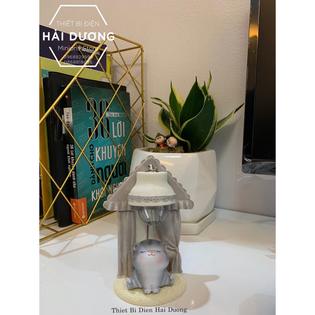 Đèn ngủ trang trí hình mèo con - cô bé siêu dễ thương - món quà cho bé và trang trí decor căn phòng