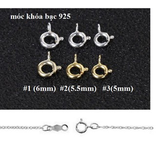 móc khóa cua tròn bạc 925- size5-5.5-6mm
