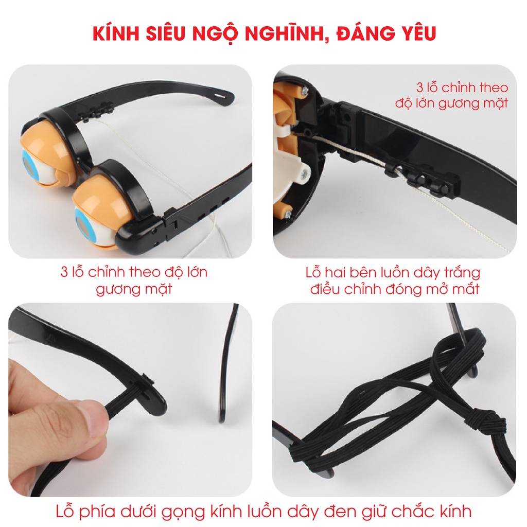 Mắt Kính Hình Đôi Mắt Độc Đáo Sáng Tạo Có Thể Điều Chỉnh Nhiều Phong Cách Vui Nhộn Đáng Yêu Cho Bé