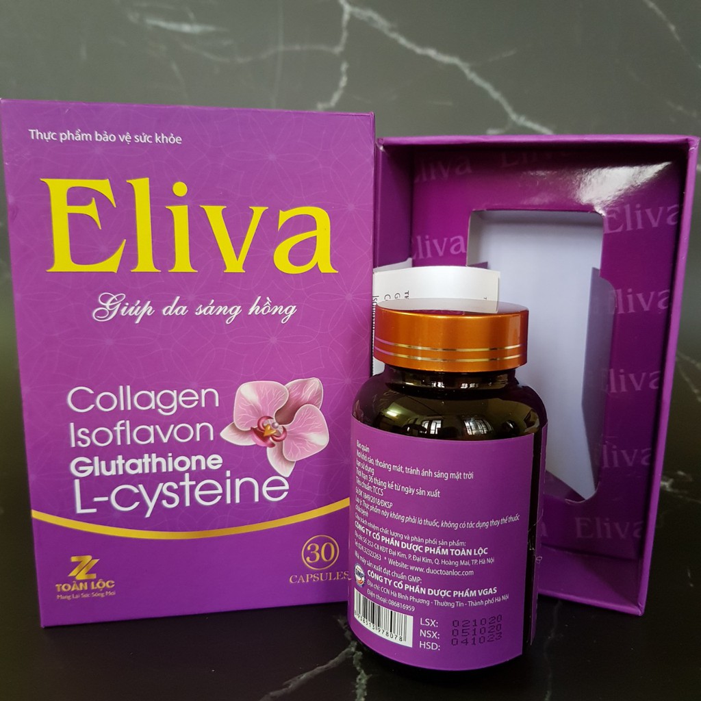 Viên uống trắng da, mờ nám, điều chỉnh nội tiết giảm khô hạn ELIVA .